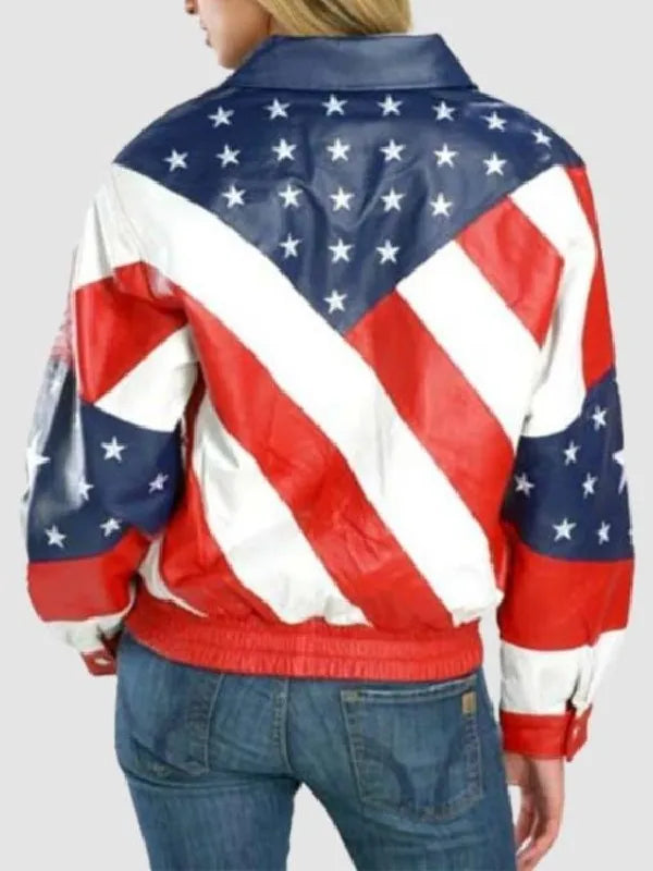 Beyonce United States Flag Leather Jacket Super Star Jacket