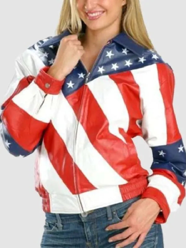 Beyonce United States Flag Leather Jacket Super Star Jacket