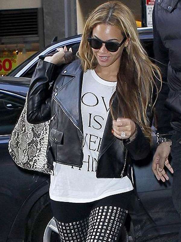Beyonce Biker Leather Jacket Superstar Jacket