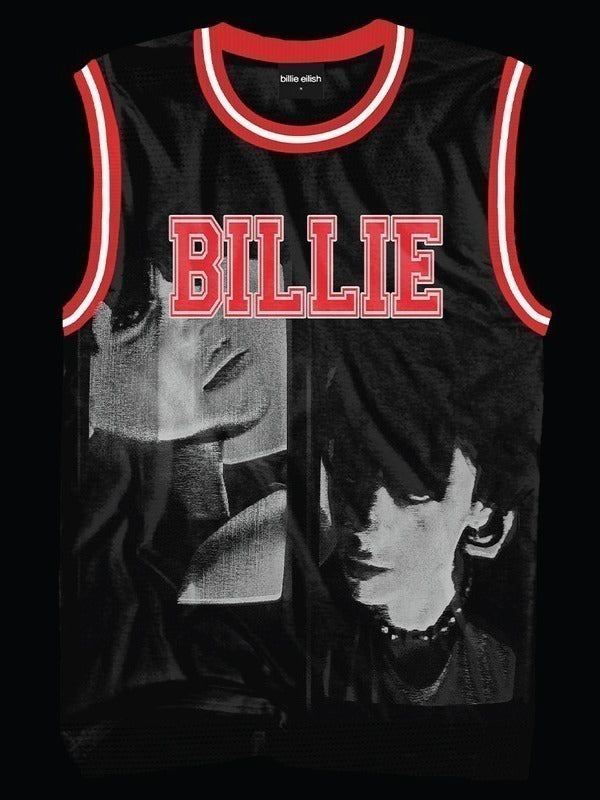 Billie Eilish Red And Black Jersey Super Star Jacket