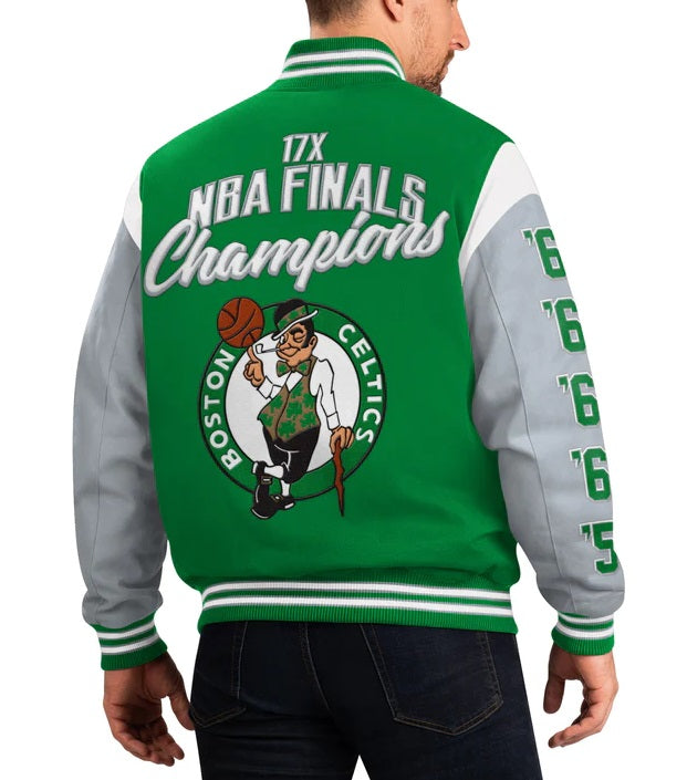 Boston Celtics 17 Time Championship Varsity Jacket Super Star Jacket