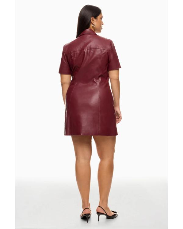 CBS Mornings 2025 Adriana Diaz Burgundy Leather Dress