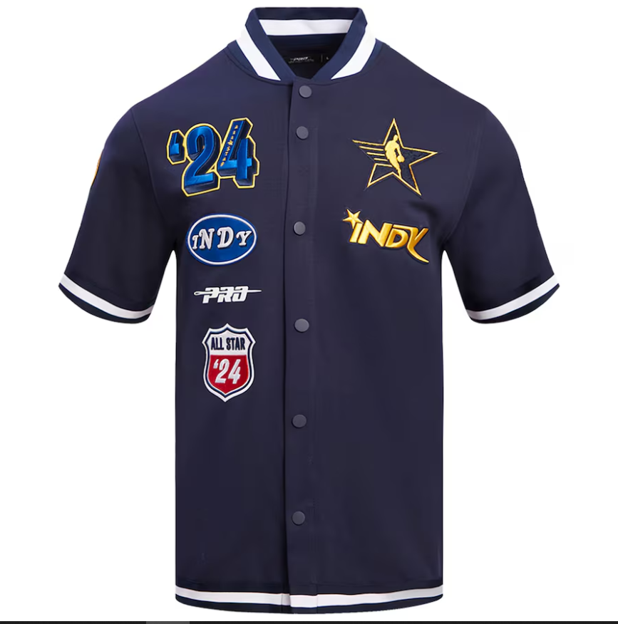 Unisex Pro Standard Navy 2024 NBA All-Star Game Warm-Up Short Sleeve Full-Snap Jacket Super Star Jacket