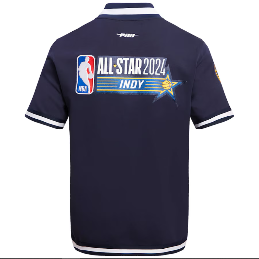 Unisex Pro Standard Navy 2024 NBA All-Star Game Warm-Up Short Sleeve Full-Snap Jacket Super Star Jacket