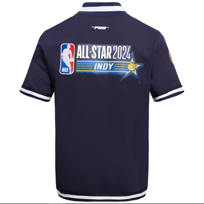 Unisex Pro Standard Navy 2024 NBA All-Star Game Warm-Up Short Sleeve Full-Snap Jacket Super Star Jacket
