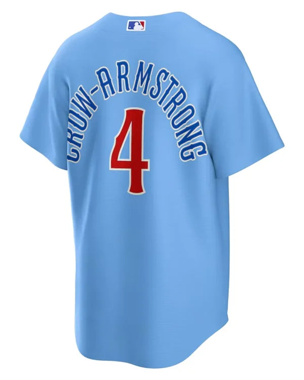 Chicago Cubs Pete Crow Armstrong Nike Light Blue Alternate Player Jersey Superstar Jacket