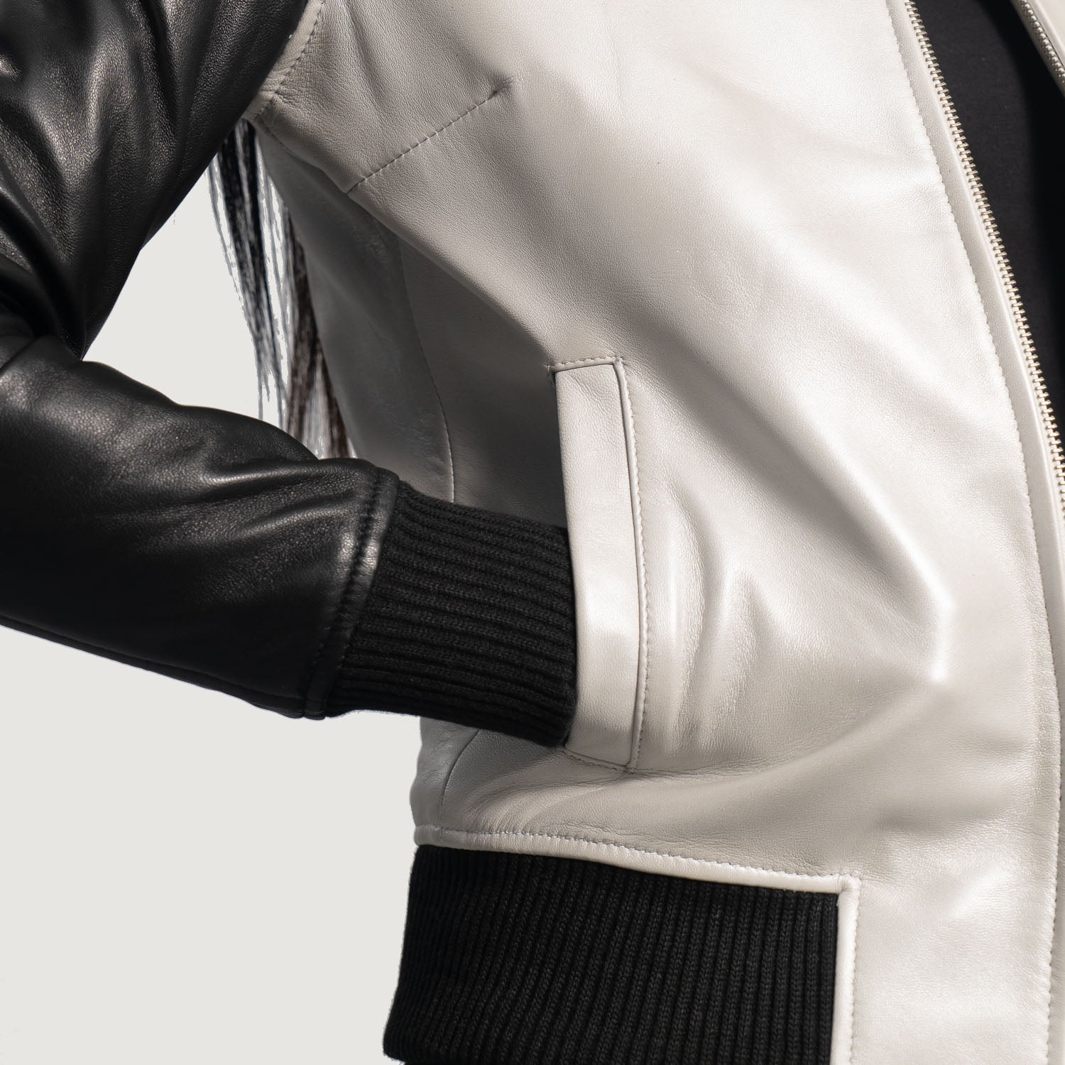 Cole Silver Leather Bomber Jacket Super Star Jacket