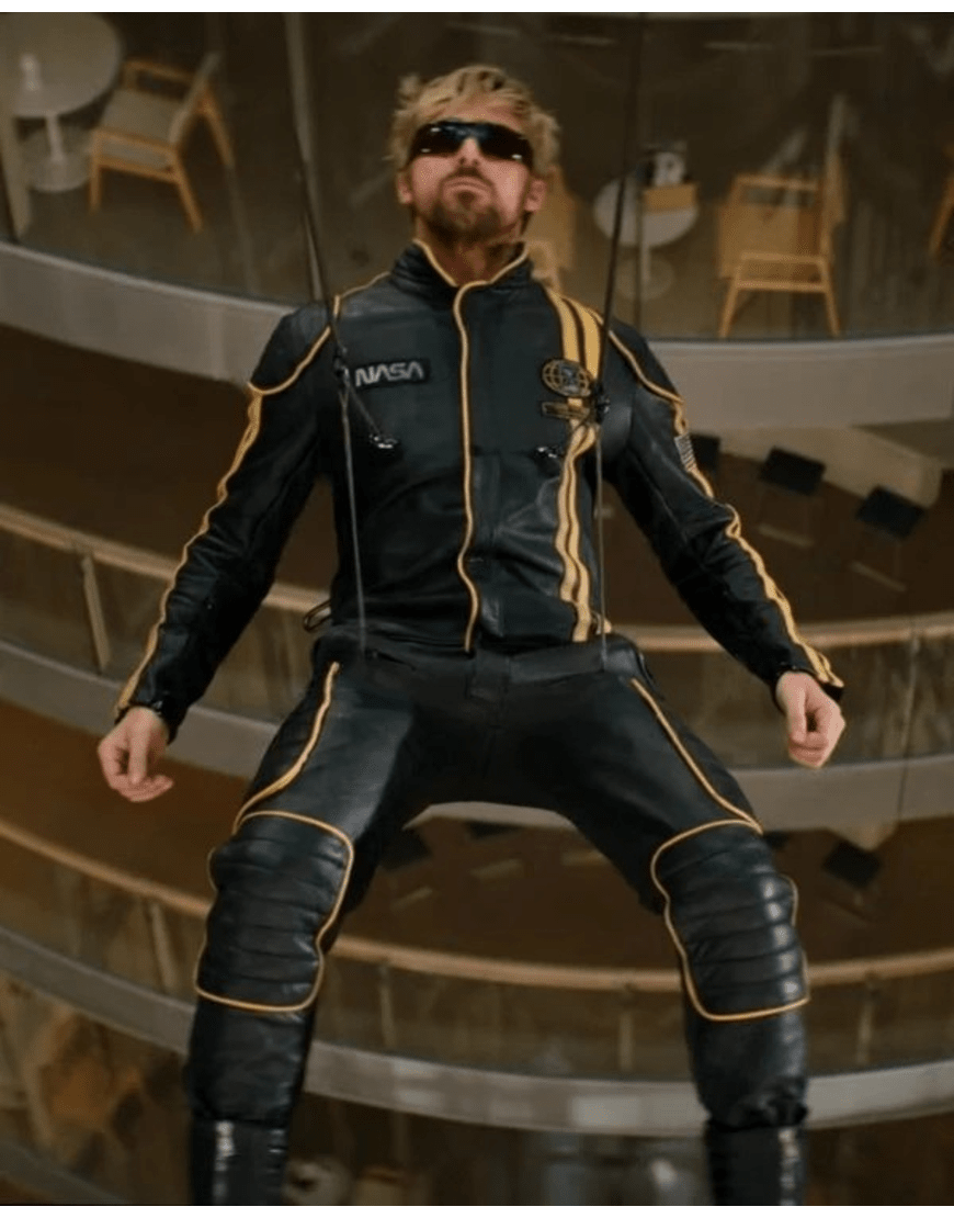 The Fall Guy 2024 Ryan Gosling NASA Leather Tracksuit Super Star Jacket