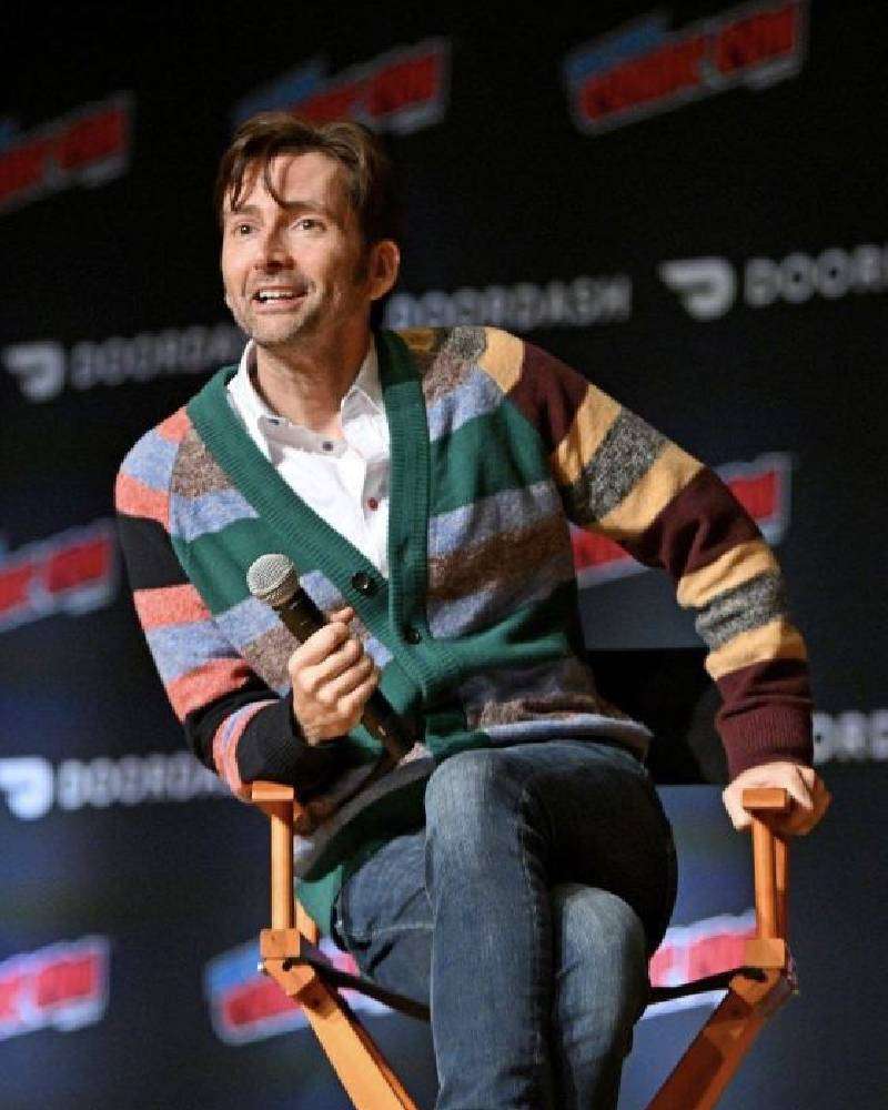 David Tennant New York Comic Con 2023 Cardigan Super Star Jacket