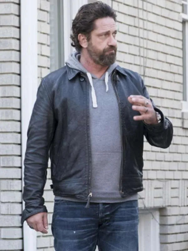 Den Of Thieves Big Nick Black Leather Jacket Super Star Jacket