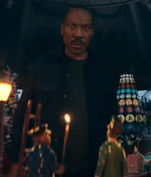 Eddie Murphy Candy Cane Lane Black Peacoat Super Star Jacket