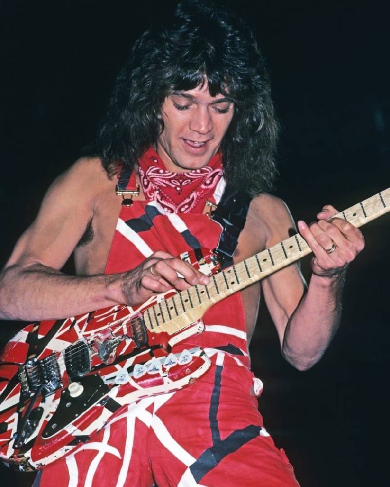 Eddie Van Halen Red and Black Jumpsuit Super Star Jacket