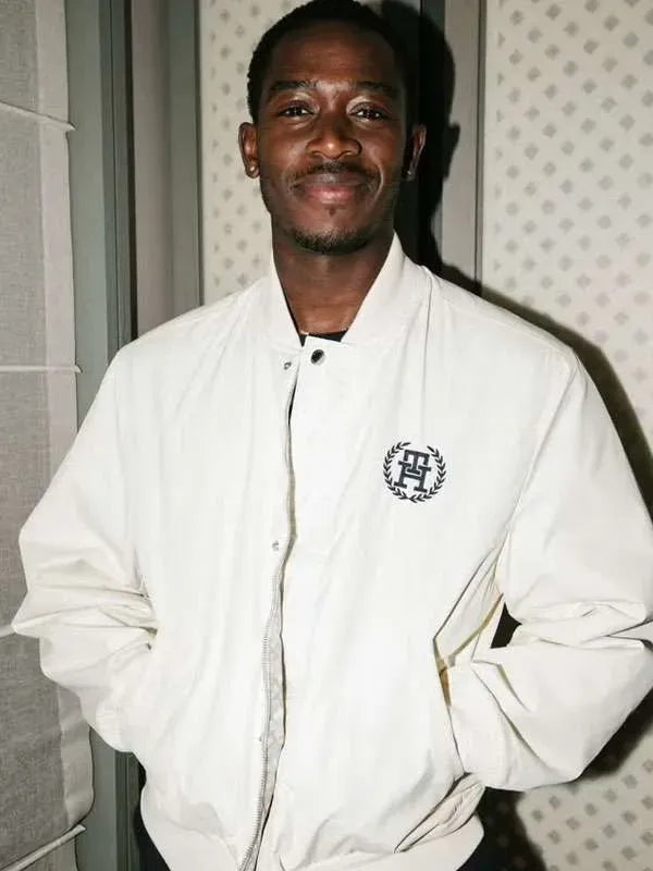 F1 2025 Damson Idris White Bomber Jacket Super Star Jacket