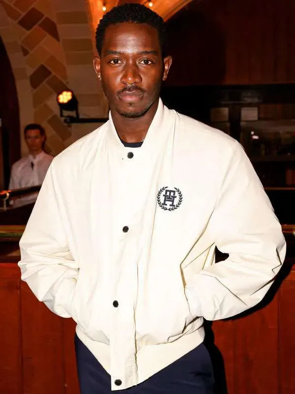F1 2025 Damson Idris White Bomber Jacket Super Star Jacket