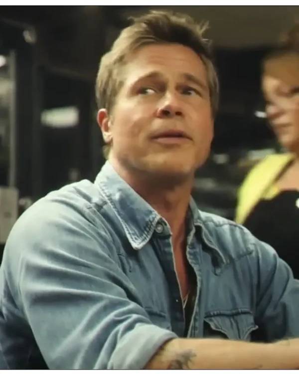 F1 The Movie Brad Pitt Western Denim Shirt Super Star Jacket