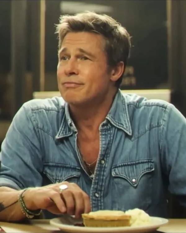 F1 The Movie Brad Pitt Western Denim Shirt Super Star Jacket