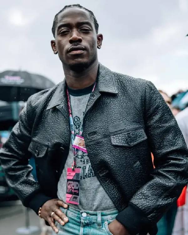 F1 Movie Damson Idris Black Leather Jacket