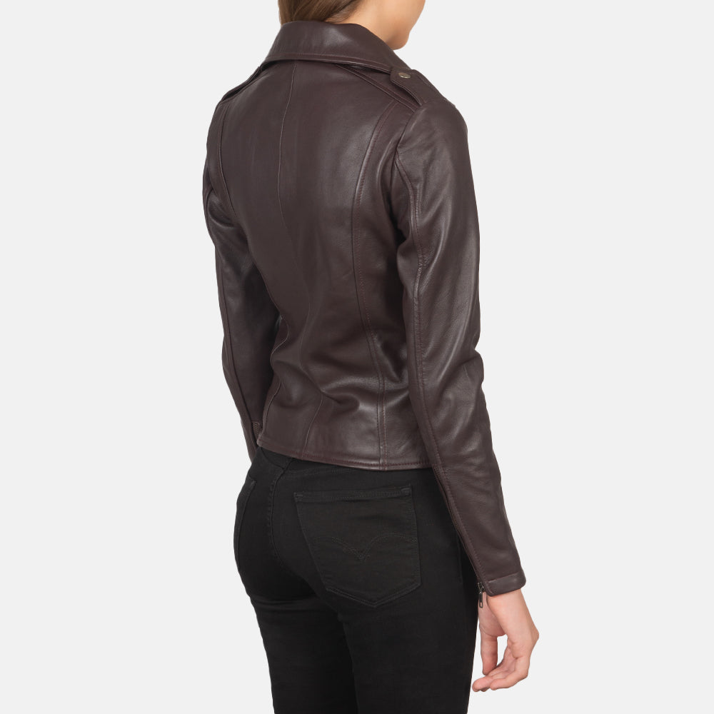 Flashback Maroon Leather Biker Jacket Super Star Jacket