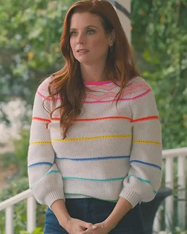 Sweet Magnolias JoAnna Garcia Swisher Rainbow Striped Sweater Super Star Jacket