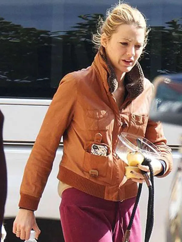 Gossip Girl Serena van der Woodsen Brown Leather Jacket Superstar Jacket