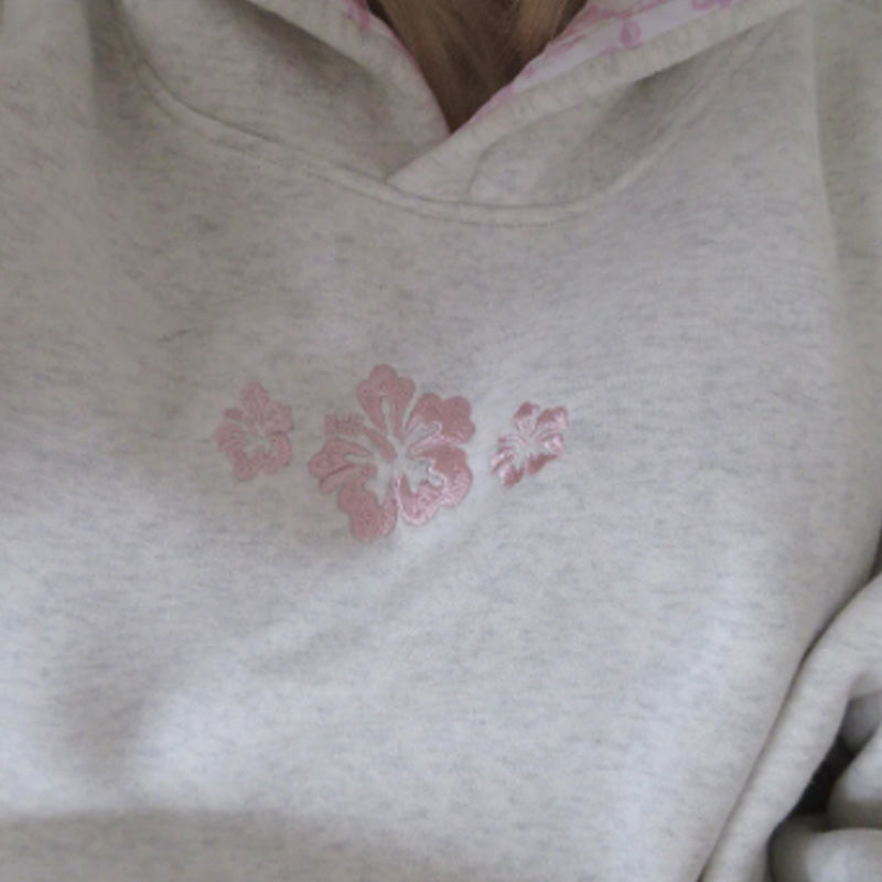 Hibiscus Hoodie in Heather Blush Super Star Jacket