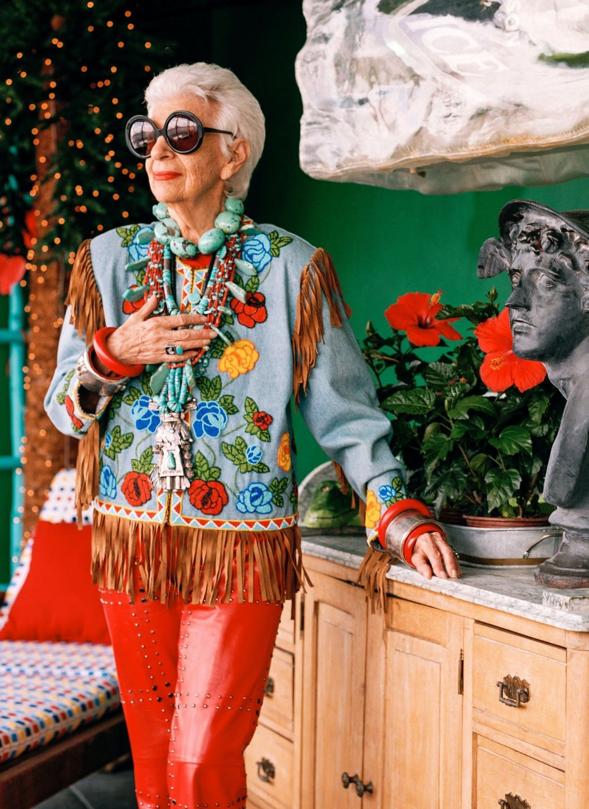 Iris Apfel Embroidered Fringe Jacket Super Star Jacket