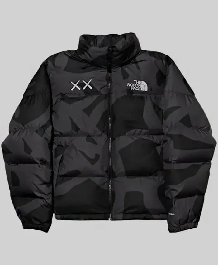 KAWS Mens Retro 1996 North Face Black Jacket Super Star Jacket