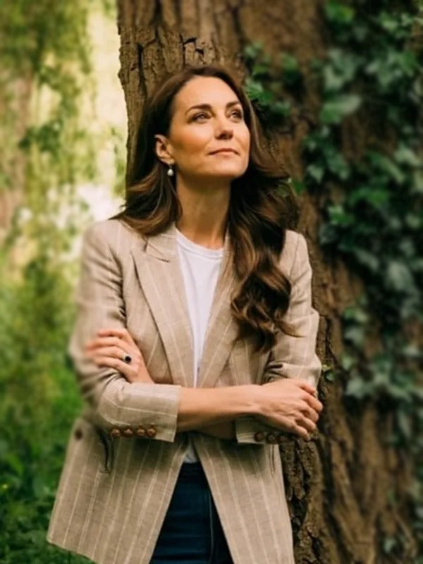 Kate Middleton Blaze Milano Pinstriped Blazer Superstar Jacket