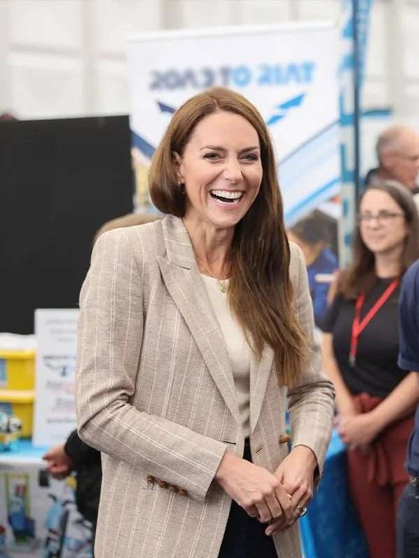 Kate Middleton Blaze Milano Pinstriped Blazer Superstar Jacket