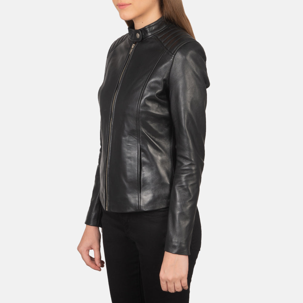 Alison Brown Leather Biker Jacket Super Star Jacket
