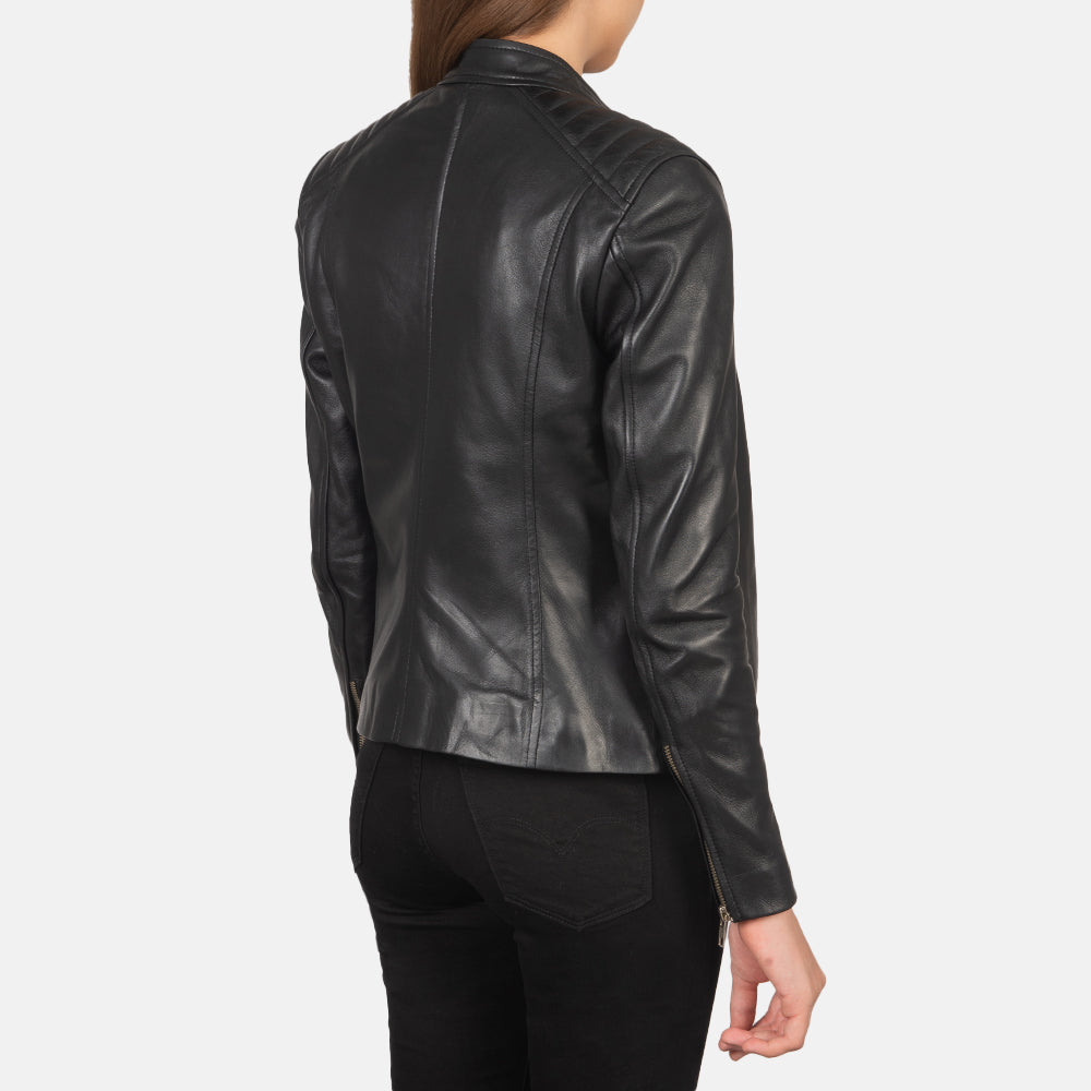 Alison Brown Leather Biker Jacket Super Star Jacket