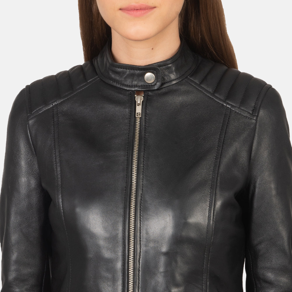 Alison Brown Leather Biker Jacket Super Star Jacket