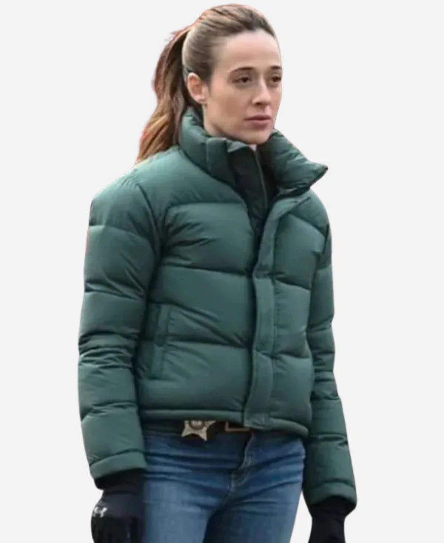 Kim Burgess Chicago PD S12 Green Puffer Jacket