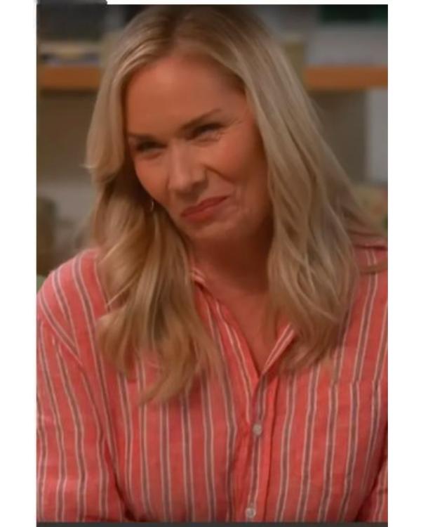 Leanne S01 Leanne Morgan Pink Striped Shirt