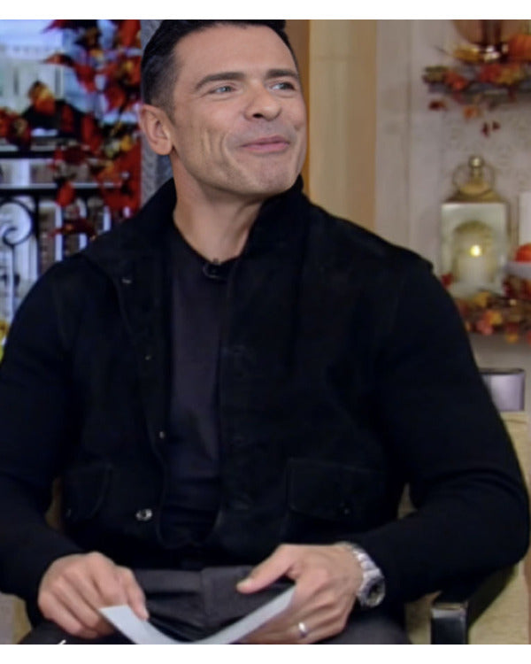 Live with Kelly And Mark Mark Consuelos Suede Bomber Jacket Super Star Jacket
