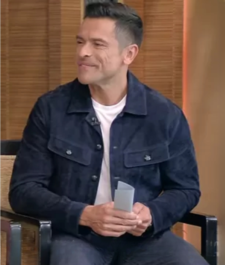 Live with Kelly And Mark Mark Consuelos Suede Bomber Jacket Super Star Jacket