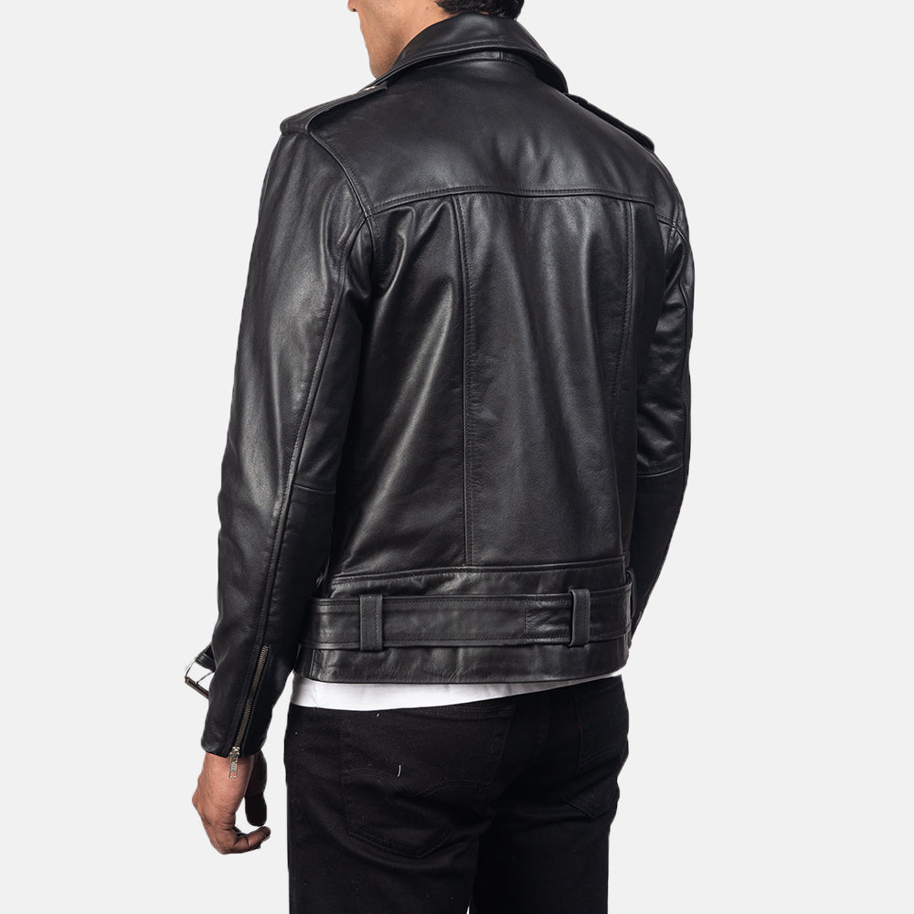 Allaric Alley Black Leather Biker Jacket Super Star Jacket