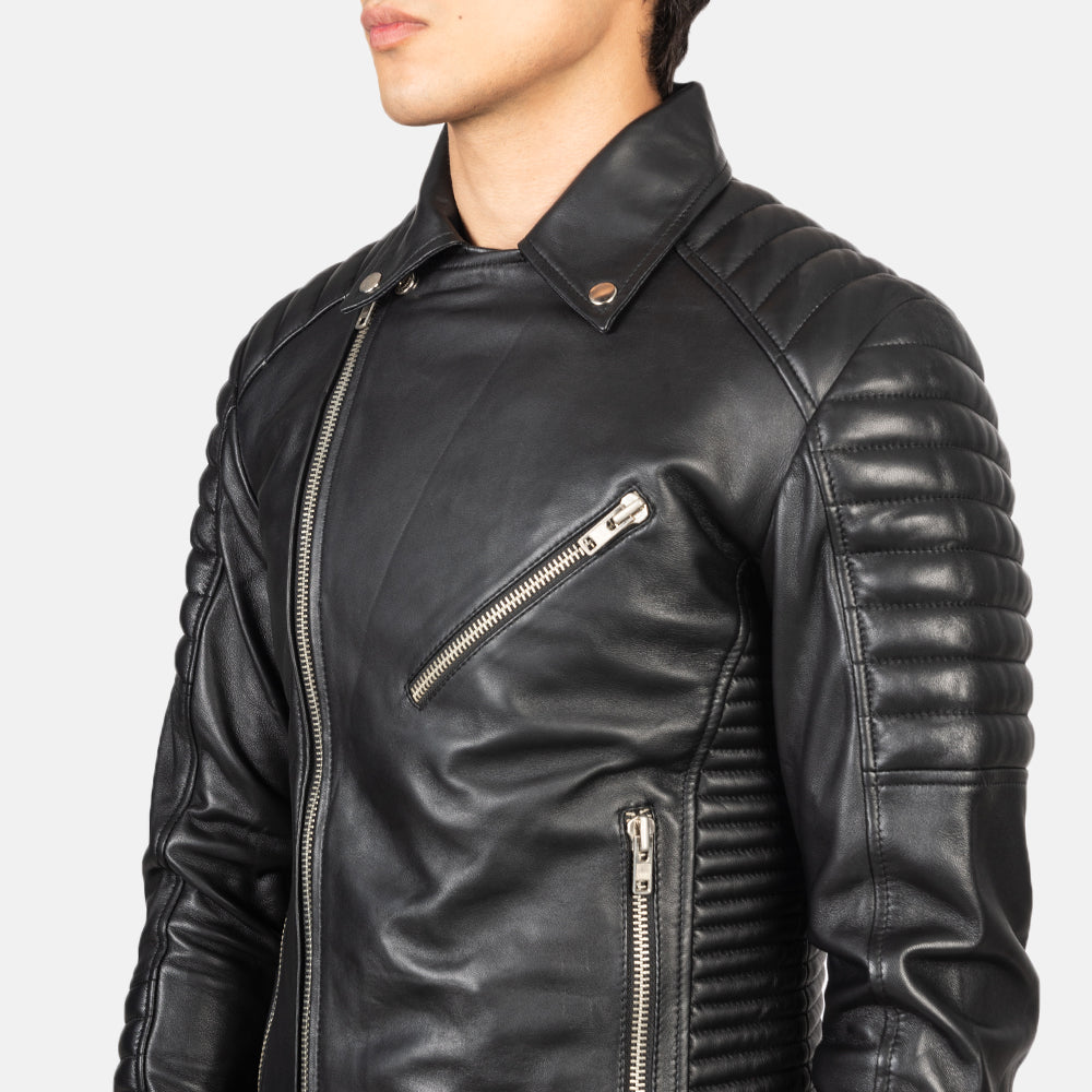 Armand Black Leather Biker Jacket Super Star Jacket