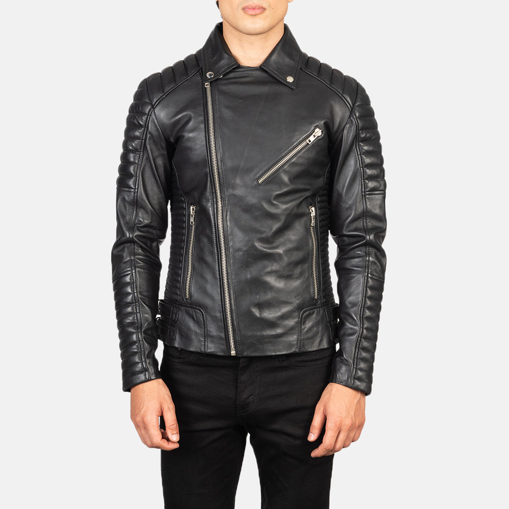 Armand Black Leather Biker Jacket Super Star Jacket