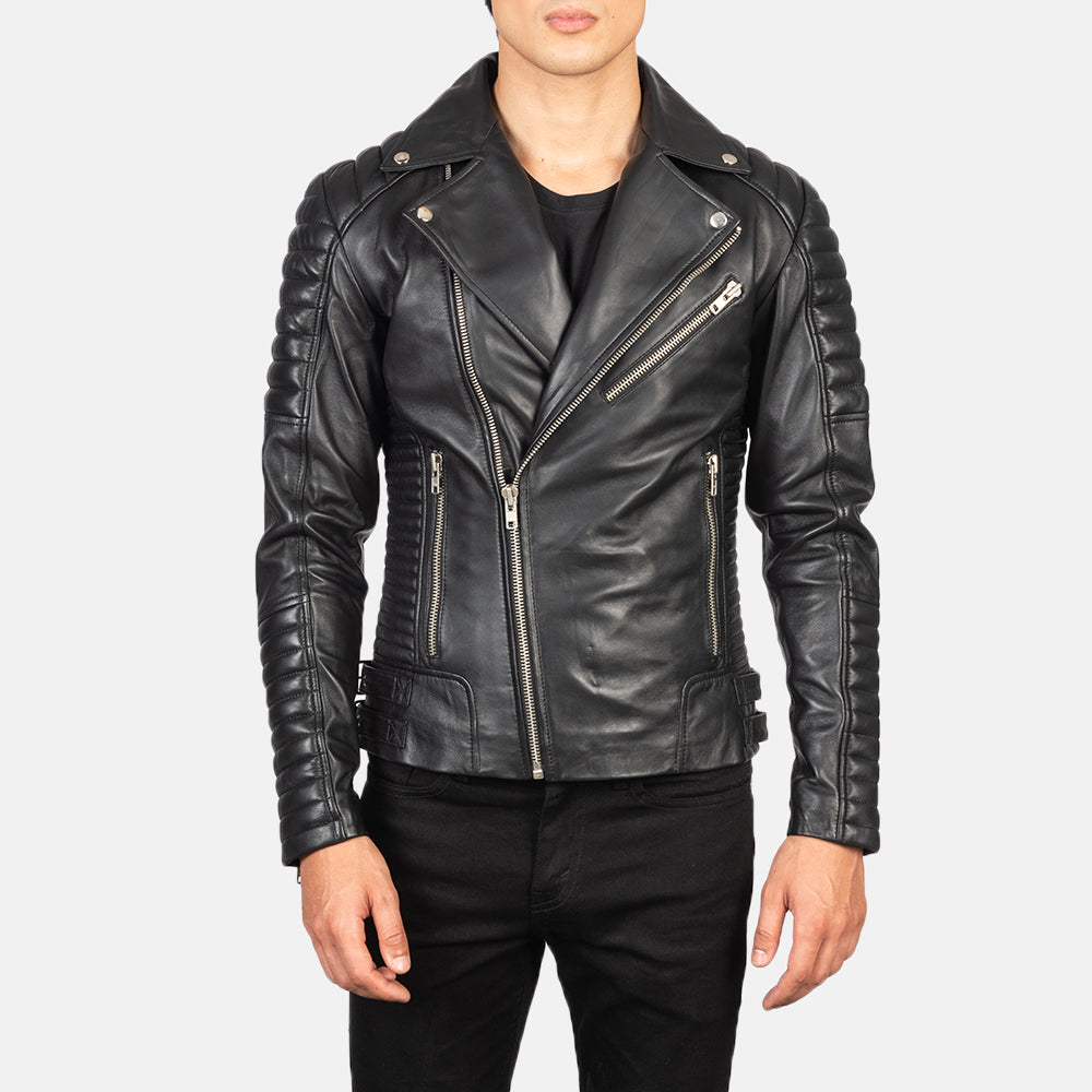 Armand Black Leather Biker Jacket Super Star Jacket