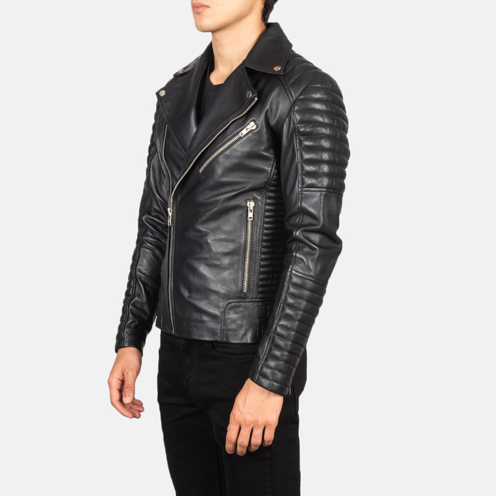 Armand Black Leather Biker Jacket Super Star Jacket