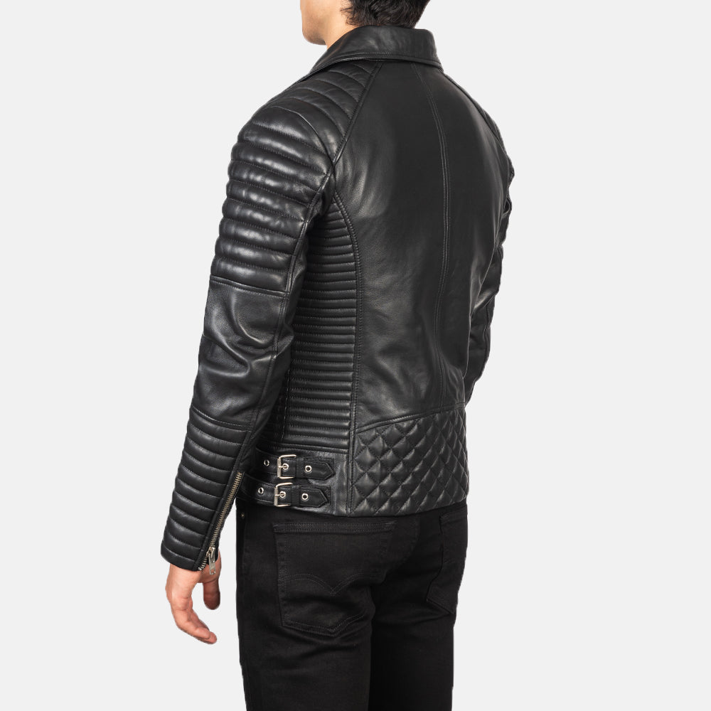 Armand Black Leather Biker Jacket Super Star Jacket
