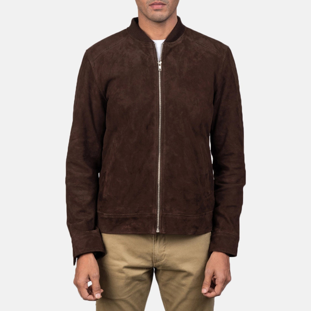Blain Mocha Suede Bomber Jacket Super Star Jacket