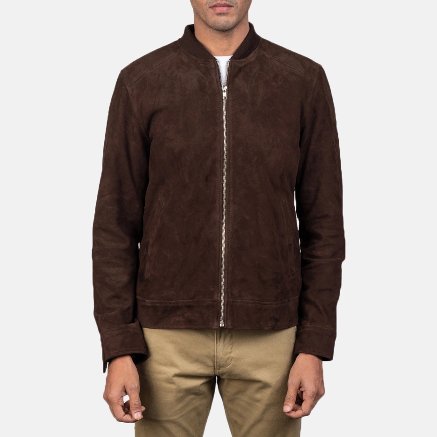 Blain Mocha Suede Bomber Jacket Super Star Jacket