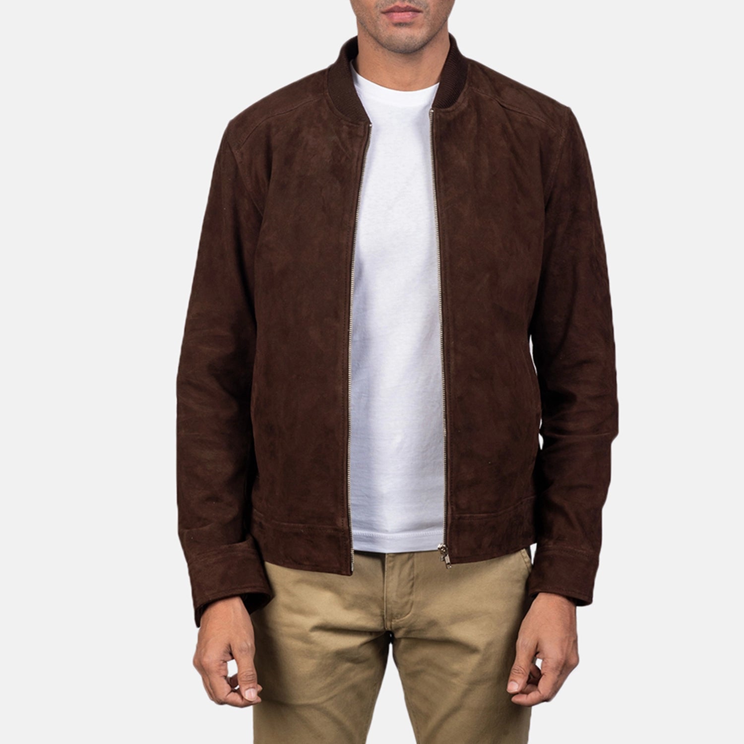 Blain Mocha Suede Bomber Jacket Super Star Jacket