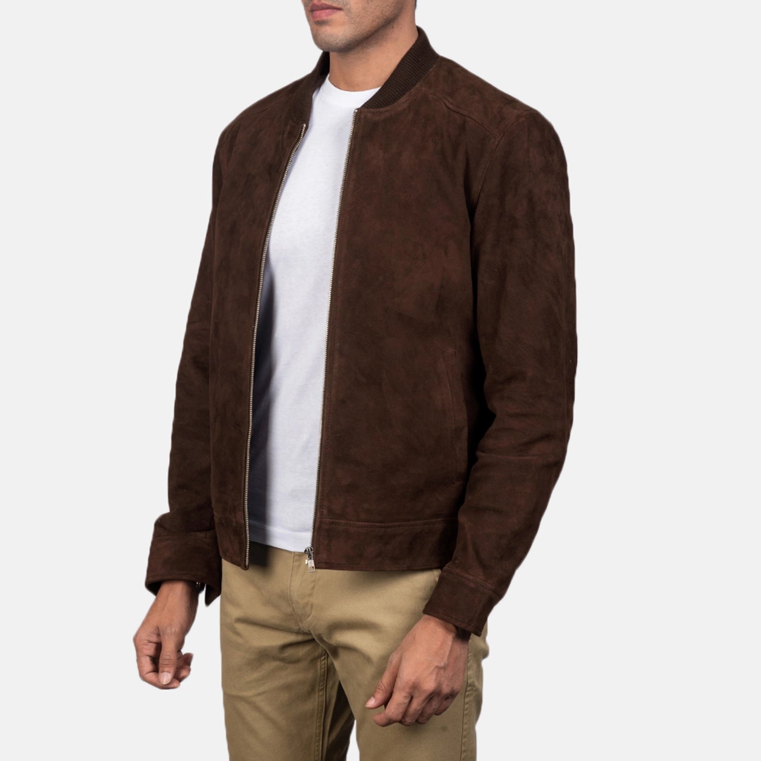 Blain Mocha Suede Bomber Jacket Super Star Jacket