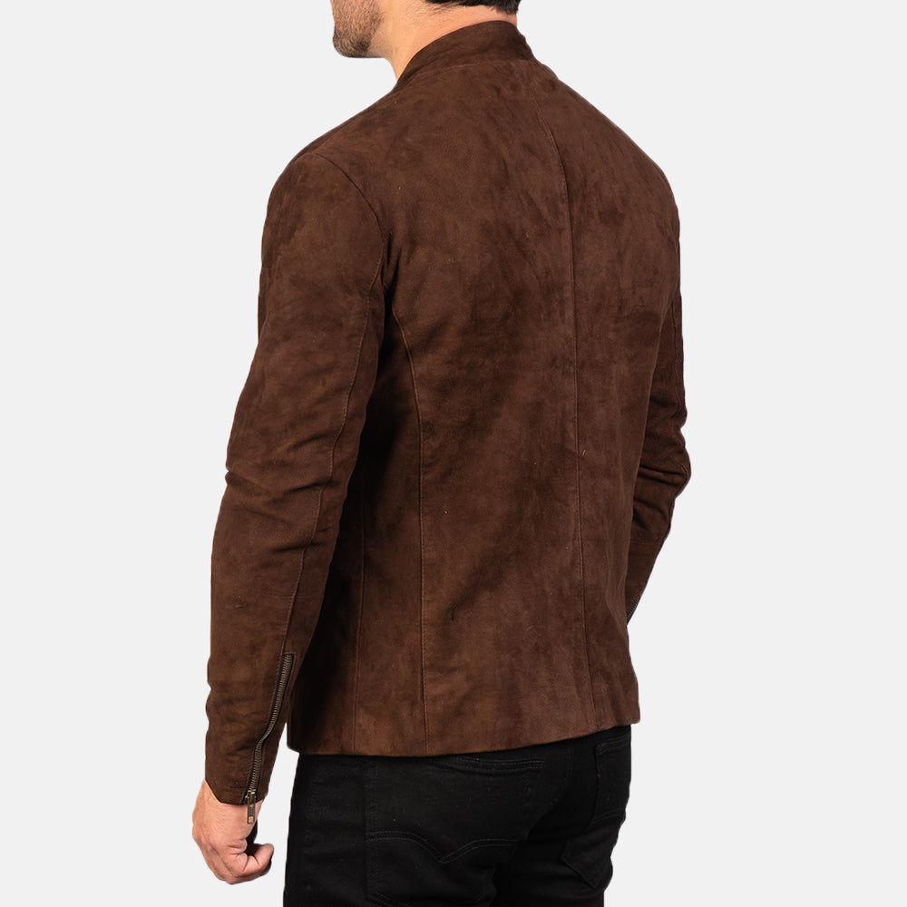 Charcoal Mocha Suede Biker Jacket Super Star Jacket