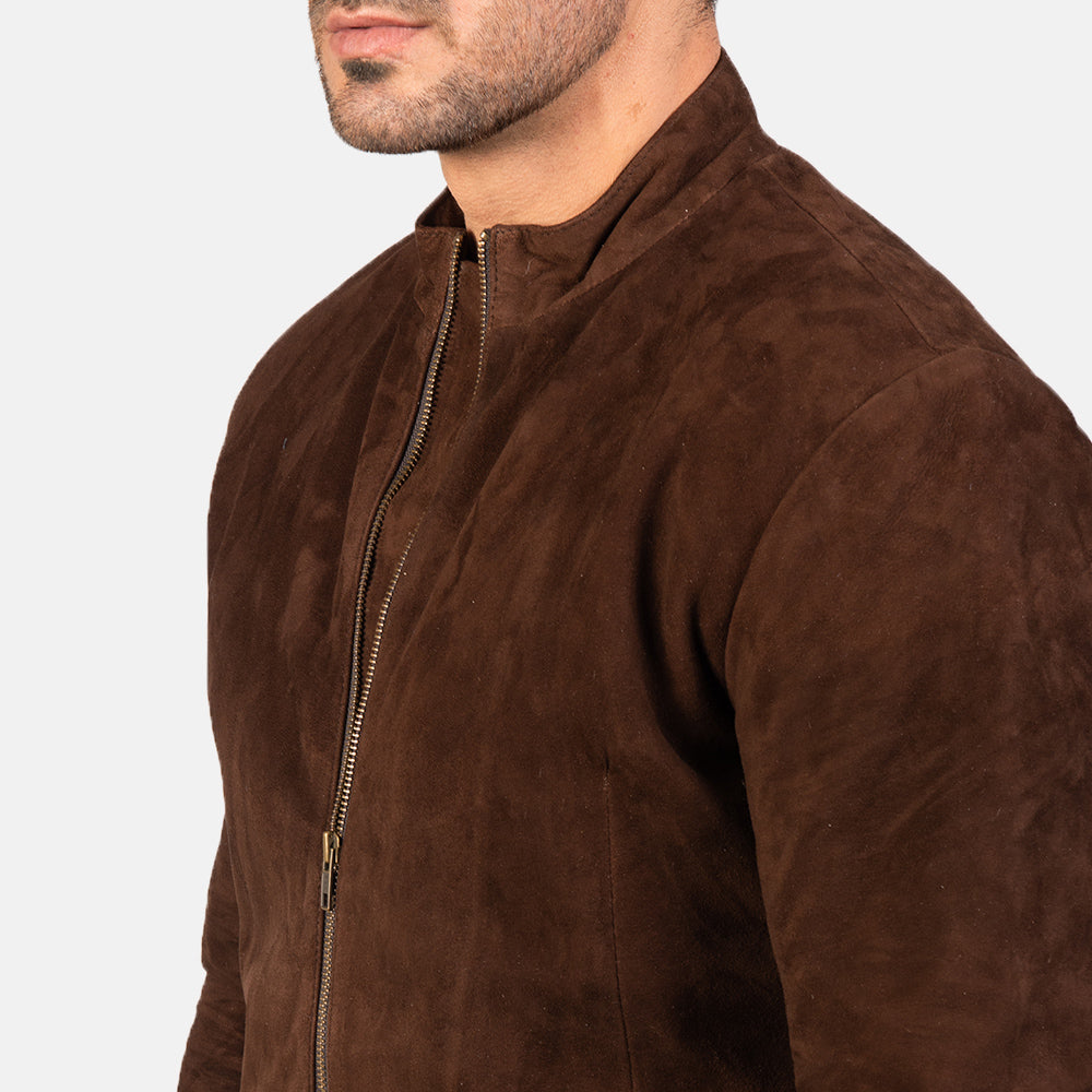 Charcoal Mocha Suede Biker Jacket Super Star Jacket