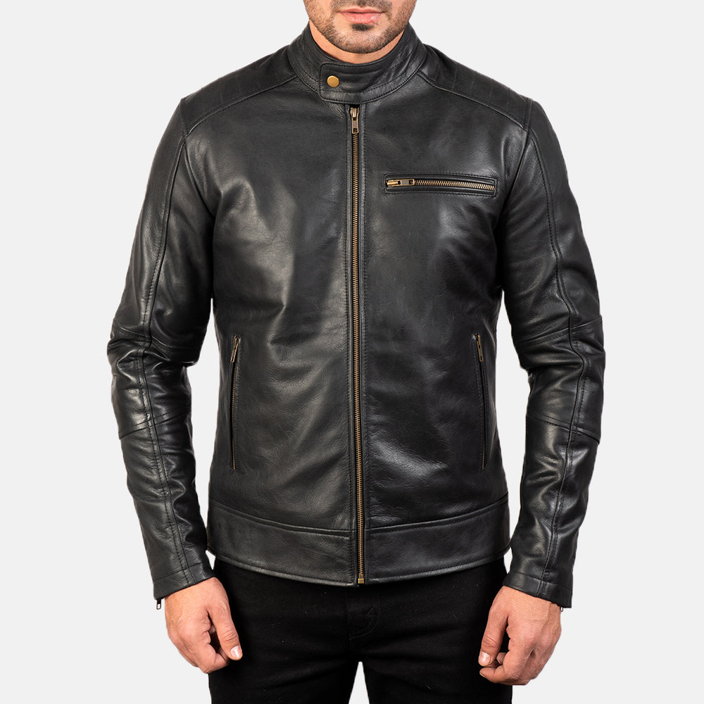 Dean Black Leather Biker Jacket Super Star Jacket