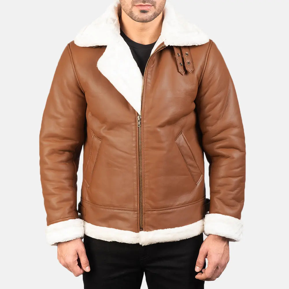 Francis B-3 Brown Leather Bomber Jacket Super Star Jacket